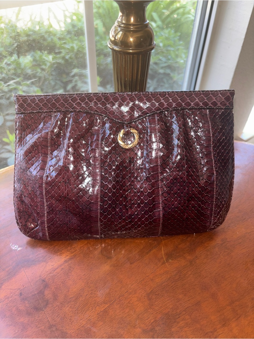 Vintage Morris Moskowitz Brown Snakeskin Handbag New With Interior Tags